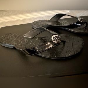 Tory Burch Patent Leather Flip Flops